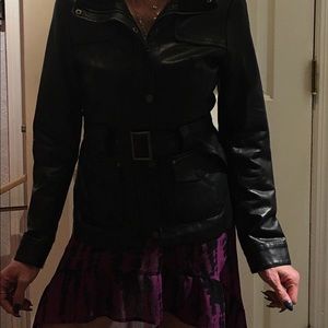 Black leather jacket